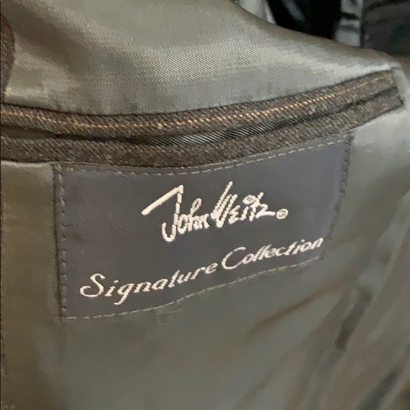 100% Wool suit gray with tan pinstripe - Picture 2 of 3